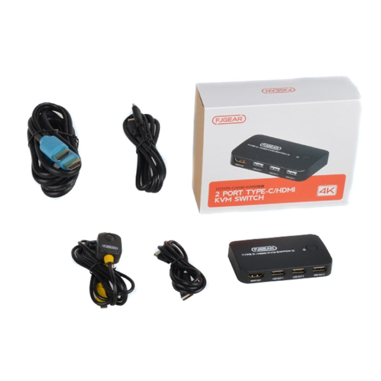 FJGEAR FJ-TYH201 Type-C / HDMI KVM Switch With Desktop Controller by FJGEAR