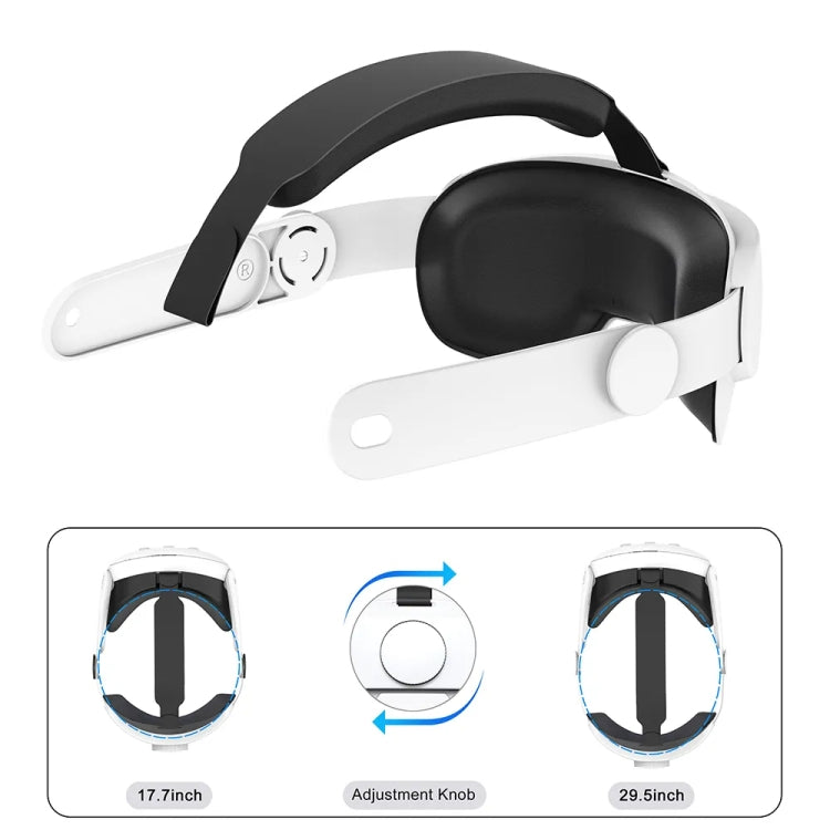 For Meta Quest 3 VR Adjustable Elite Headset Head Strap(White) - VR Accessories by buy2fix | Online Shopping UK | buy2fix