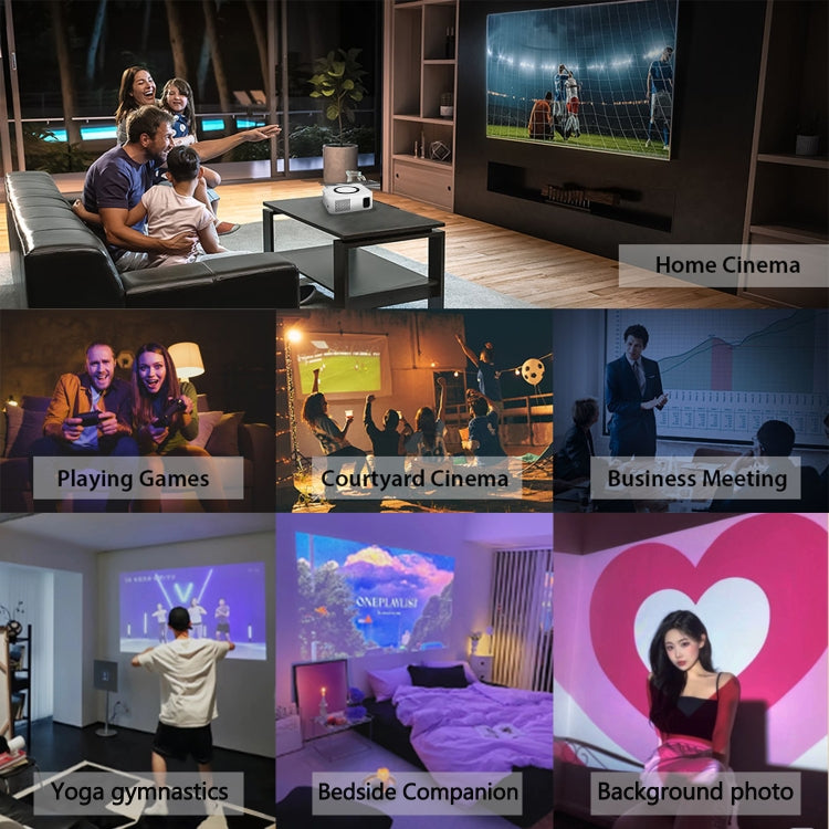 Home HD Projector 1080P Bluetooth WIFI Mobile Phone Smart Projector, Specification: US Plug(2+16G) - LED Projector by buy2fix | Online Shopping UK | buy2fix