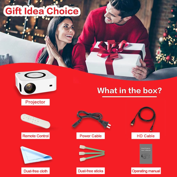 Home HD Projector 1080P Bluetooth WIFI Mobile Phone Smart Projector, Specification: AU Plug(2+16G) by buy2fix