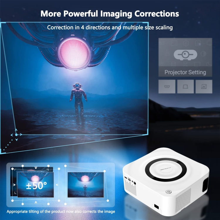 Home HD Projector 1080P Bluetooth WIFI Mobile Phone Smart Projector, Specification: US Plug(2+16G) - LED Projector by buy2fix | Online Shopping UK | buy2fix