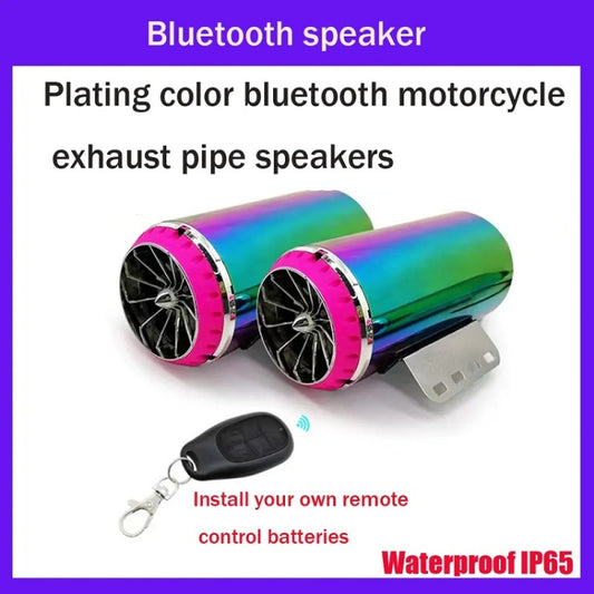 12V Motorcycle Subwoofer Color-Coated Audio Exhaust Pipe Simulator by buy2fix