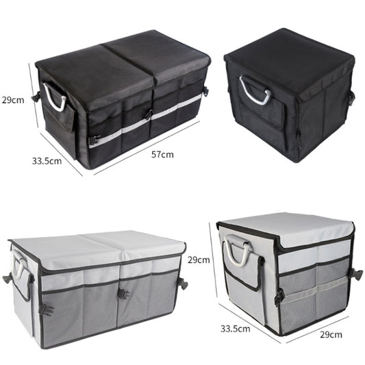 Car Trunk Storage Box Oxford Cloth Folding Organizer With Reflective Strips, Color: Small Gray by buy2fix