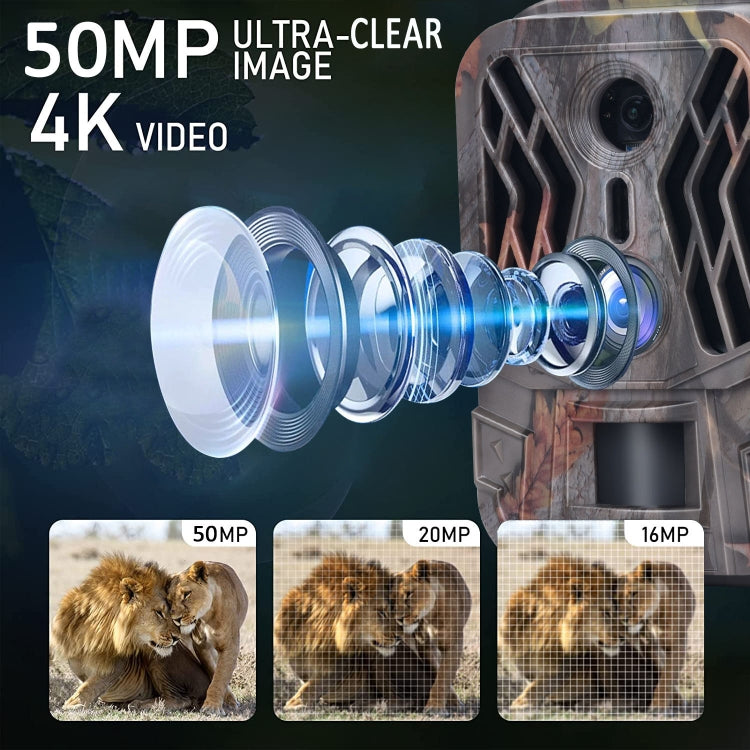 HC-950A 50MP+4K Dual Lens Outdoor Rainfall Fog Infrared Trace Hunting Camera - Hunting Cameras by buy2fix | Online Shopping UK | buy2fix