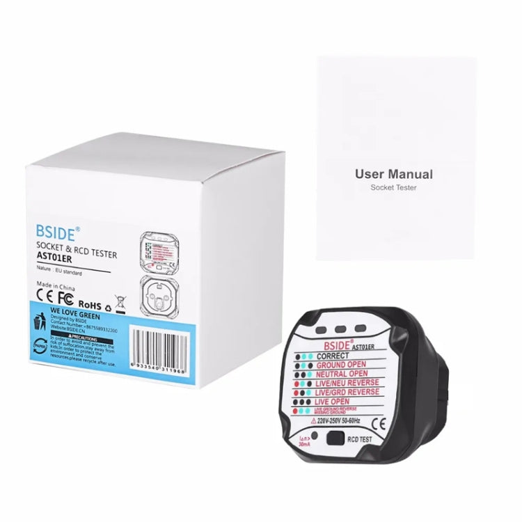 BSIDE AST01 Plug Power Tester Electrical Socket Detector US Plug by BSIDE