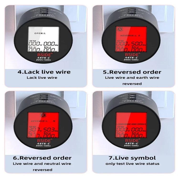 BSIDE ASTS Circuit Analyzer Plug Power Tester US Plug - Current & Voltage Tester by BSIDE | Online Shopping UK | buy2fix