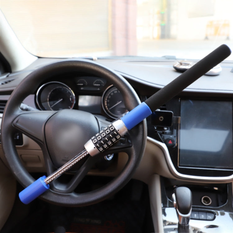 Car Anti-Theft Steering Wheel Retractable Adjustable Code Lock(Black) by buy2fix