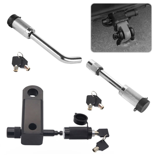 Car Latch Lock Trailer Tow Hook Anti-theft Padlock(Direct Pipe Silver) by buy2fix