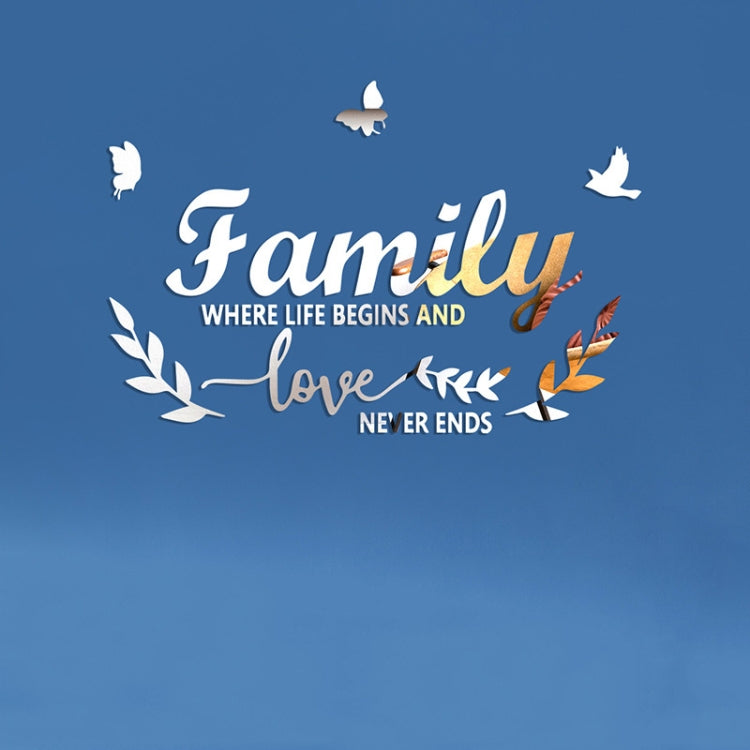 Acrylic Familylove Stereoscopic Mirror Wall Stickers Home Self-Adhesive Decorative Soft Mirror(Silver) - Decorative Mirrors by buy2fix | Online Shopping UK | buy2fix