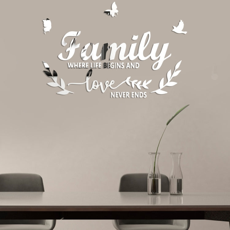 Acrylic Familylove Stereoscopic Mirror Wall Stickers Home Self-Adhesive Decorative Soft Mirror(Silver) - Decorative Mirrors by buy2fix | Online Shopping UK | buy2fix