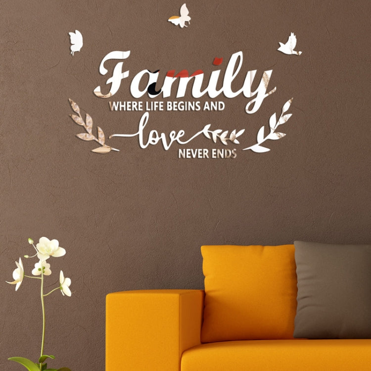 Acrylic Familylove Stereoscopic Mirror Wall Stickers Home Self-Adhesive Decorative Soft Mirror(Silver) - Decorative Mirrors by buy2fix | Online Shopping UK | buy2fix