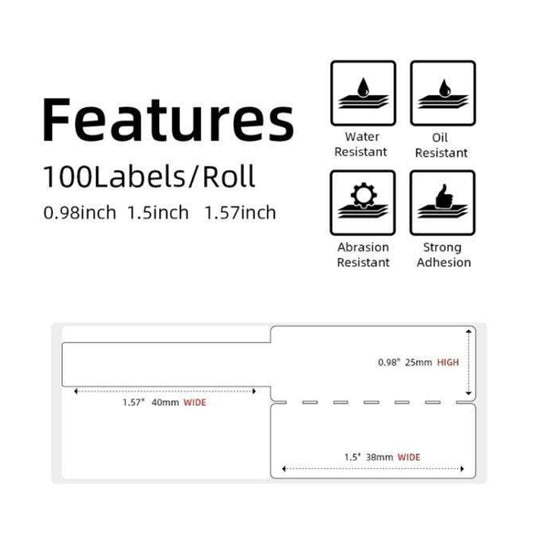 For Phomemo M110 / M200 100pcs /Roll 25x38mm Cable Self-Adhesive Thermal Labels(Yellow) by Phomemo
