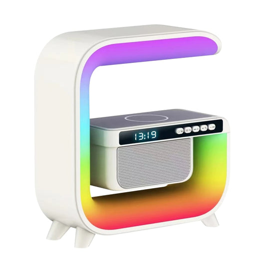 G3 5 In 1 Wireless Charger Bluetooth Speaker Clock With RGB LED Atmosphere Smart Light - Desktop Speaker by buy2fix | Online Shopping UK | buy2fix
