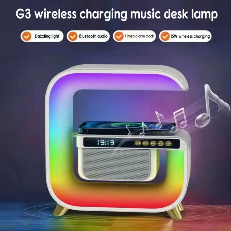 G3 5 In 1 Wireless Charger Bluetooth Speaker Clock With RGB LED Atmosphere Smart Light - Desktop Speaker by buy2fix | Online Shopping UK | buy2fix