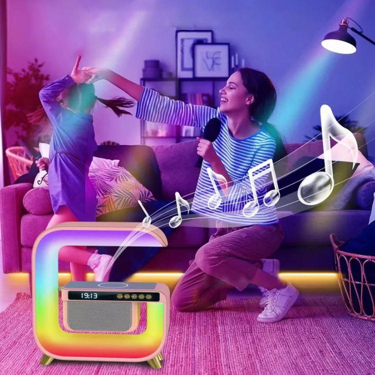 G3 5 In 1 Wireless Charger Bluetooth Speaker Clock With RGB LED Atmosphere Smart Light - Desktop Speaker by buy2fix | Online Shopping UK | buy2fix
