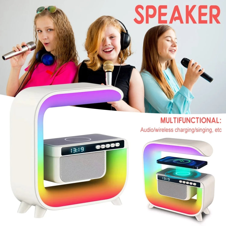G3 5 In 1 Wireless Charger Bluetooth Speaker Clock With RGB LED Atmosphere Smart Light - Desktop Speaker by buy2fix | Online Shopping UK | buy2fix