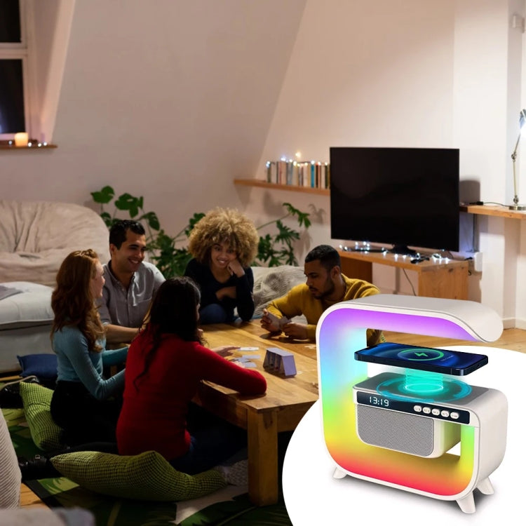 G3 5 In 1 Wireless Charger Bluetooth Speaker Clock With RGB LED Atmosphere Smart Light - Desktop Speaker by buy2fix | Online Shopping UK | buy2fix