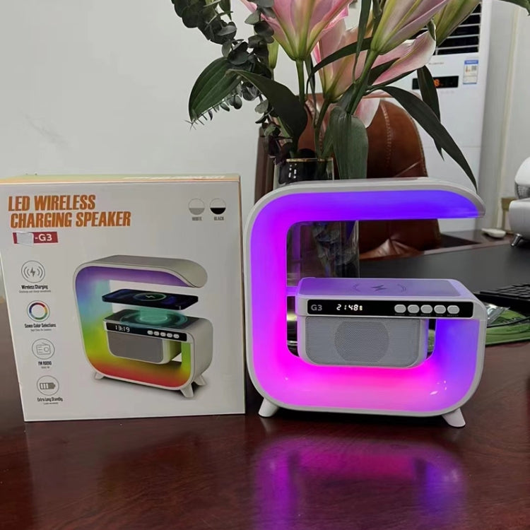 G3 5 In 1 Wireless Charger Bluetooth Speaker Clock With RGB LED Atmosphere Smart Light - Desktop Speaker by buy2fix | Online Shopping UK | buy2fix