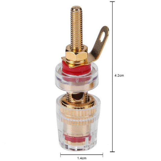 Medium Extended Transparent Terminal Block 4mm Banana Socket Audio Amplifier Junction Post(Red) by buy2fix