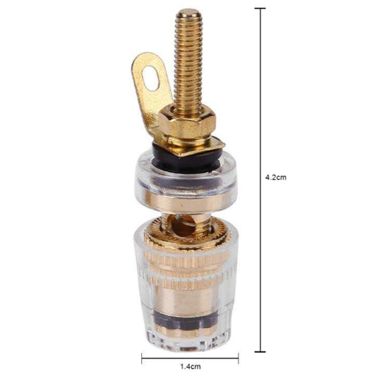 Medium Extended Transparent Terminal Block 4mm Banana Socket Audio Amplifier Junction Post(Black) by buy2fix