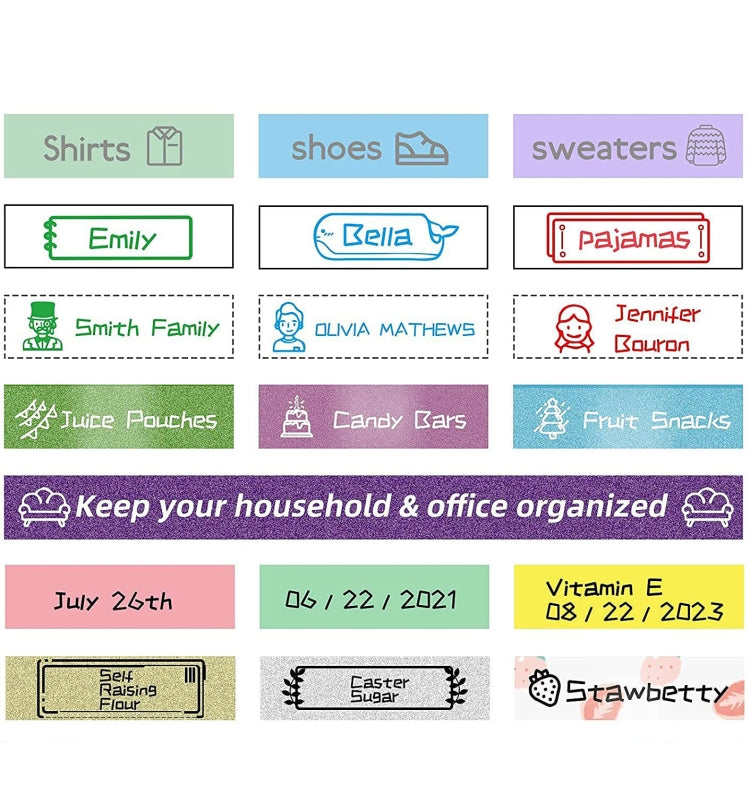 For Phomemo P12 / P12 Pro 12mm x 4m Consumables Label Ribbon, Style: White Word on Purple Thermal Transfer by buy2fix