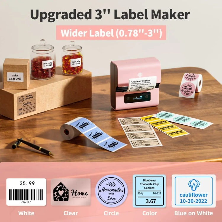 Phomemo M221 Thermal Wireless Label Printer Barcode Bluetooth Label Maker(Pink) - Receipt Printers by Phomemo | Online Shopping UK | buy2fix