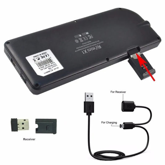 Rii X1 2.4G Mini Classic Wireless Keyboard Keypad And Mouse All-In-One Kit(Black) by Rii