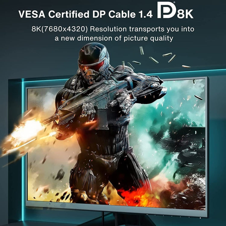 3m DP Cable 8K Computer Monitor Connection Cable 30AWG OD6.3MM With Nylon Mesh(Black Version 1.4) by buy2fix