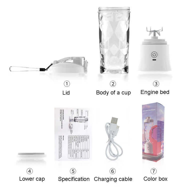 Portable Multifunctional USB Charging Juice Cup Mini Electrical Blender(White) by buy2fix