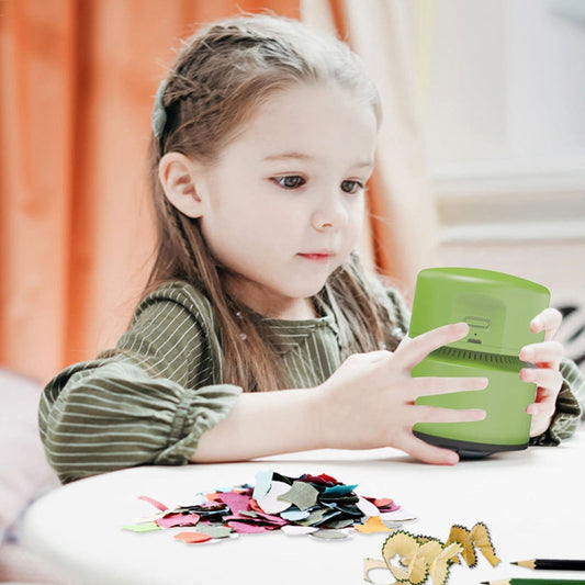 Desktop Mini Vacuum Cleaner USB Rechargeable Office Home Portable Paper Cleaner(Green) by buy2fix