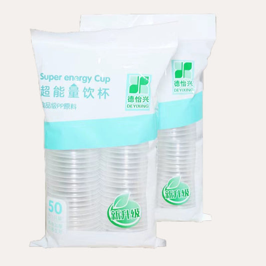 50pcs /Pack 180ml Disposable Cup Transparent PP Thickened Aviation Water Cup by buy2fix