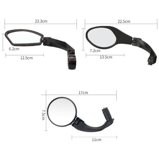 Motorcycle Wide View Rear View Mirror Bicycle Reflector, Color: Ellipse Left by buy2fix