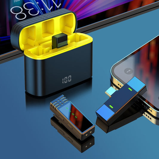 One To Two Outdoor Recording Lavalier Microphone Noise Canceling Wireless Mics, Interface: 8 Pin by buy2fix