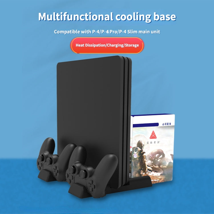 For PS4/PS4 Pro/PS4 Slim Host iplay Dual-seat Charging Multi-function Cooling Base Storage Bracket(Black) - Holder by iplay | Online Shopping UK | buy2fix