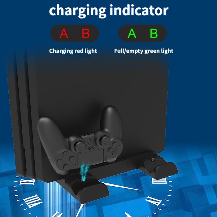 For PS4/PS4 Pro/PS4 Slim Host iplay Dual-seat Charging Multi-function Cooling Base Storage Bracket(Black) - Holder by iplay | Online Shopping UK | buy2fix