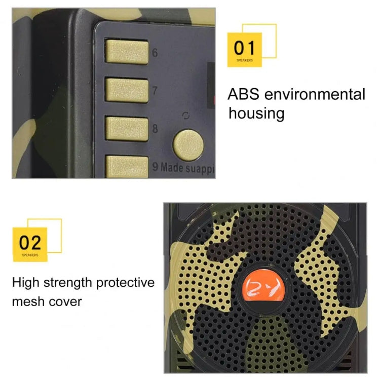 48W Wireless Bluetooth Voice Amplifier with Remote Control Supports USB/TF Card Playback US Plug(Camouflage) by buy2fix