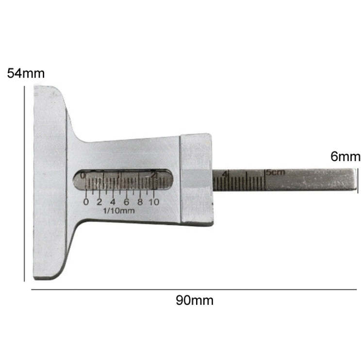 0-50mm Stainless Steel Tire Tread Vernier Depth Gauge - Electronic Test by buy2fix | Online Shopping UK | buy2fix