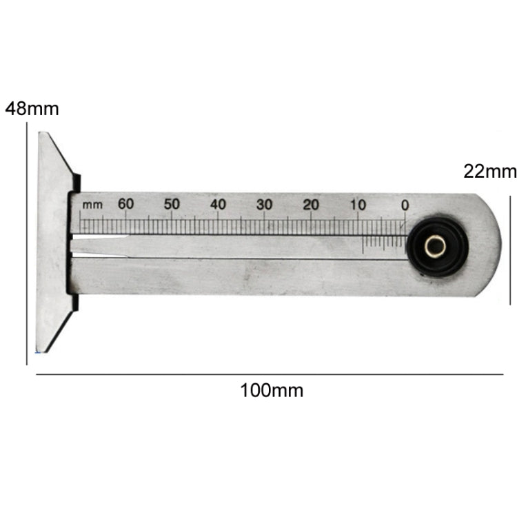 0-60mm Stainless Steel Tire Tread Vernier Depth Gauge - Electronic Test by buy2fix | Online Shopping UK | buy2fix