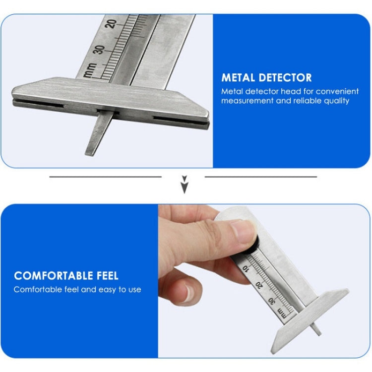 0-60mm Stainless Steel Tire Tread Vernier Depth Gauge - Electronic Test by buy2fix | Online Shopping UK | buy2fix
