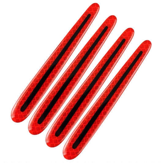 8pcs/set Car Door Handle Rearview Mirror Safety Warning Protective Reflective Sticker, Color: Red by buy2fix