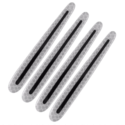 8pcs/set Car Door Handle Rearview Mirror Safety Warning Protective Reflective Sticker, Color: White by buy2fix