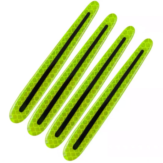 8pcs/set Car Door Handle Rearview Mirror Safety Warning Protective Reflective Sticker, Color: Fluorescent Green by buy2fix