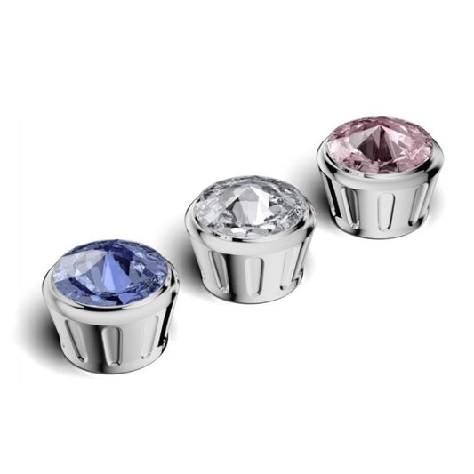 Licence Plate Frame Rhinestone Anti-theft Fixing Nut Cover(Blue Diamond) by buy2fix