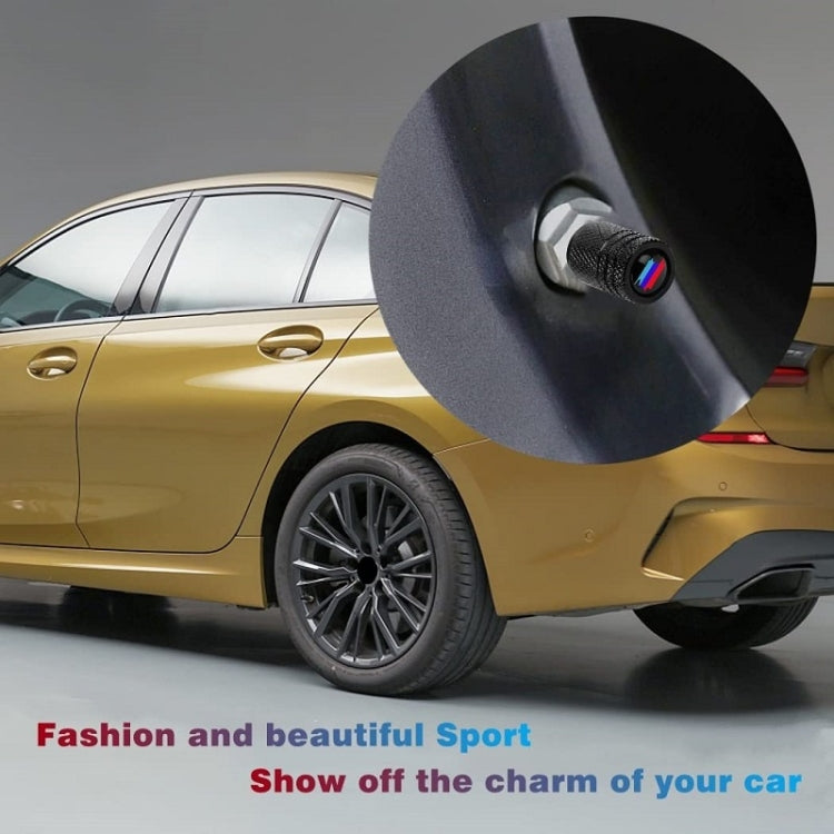 Aluminium Alloy Checkered Tricolour Car Wheel Decorative Valve Cap(Silver) by buy2fix