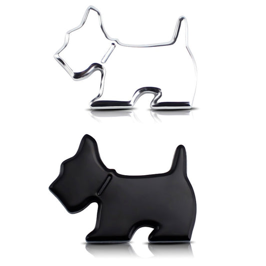 Cute Pet Dog Car Decal Puppy Metal Vehicle Emblem Decorative Stickers(Black) by buy2fix