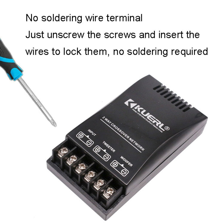 KUERL 2 Way Car Audio Frequency Divider Stereo Car Speaker Crossover Filter by KUERL