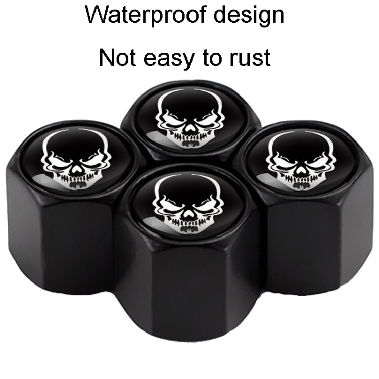 4pcs /Set Skeleton Metal Tire Valve Caps Automobile Modification Universal Valve Core Cover(Black) - Tire Valve Caps by buy2fix | Online Shopping UK | buy2fix