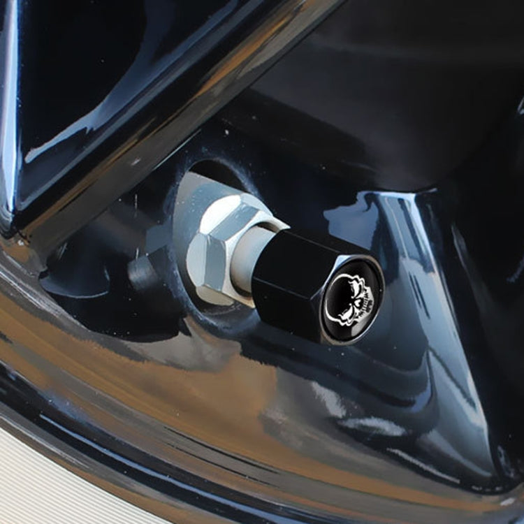 4pcs /Set Skeleton Metal Tire Valve Caps Automobile Modification Universal Valve Core Cover(Silver) by buy2fix