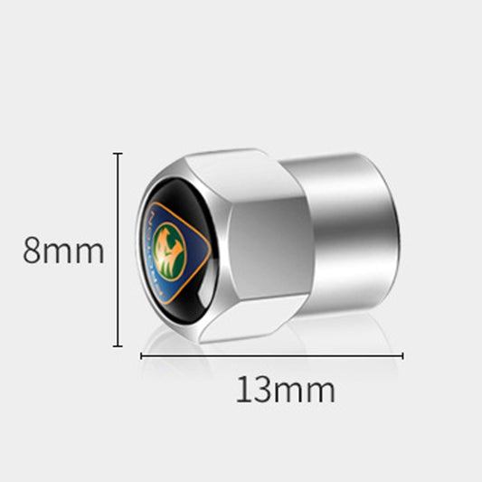 4pcs /Set Car Labeled Metal Tire Valve Caps Automobile Universal Modified Valve Covers(Silver) by buy2fix