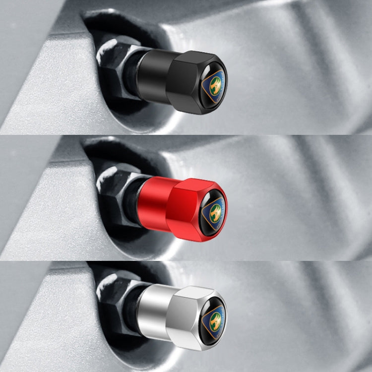 4pcs /Set Car Labeled Metal Tire Valve Caps Automobile Universal Modified Valve Covers(Black) by buy2fix